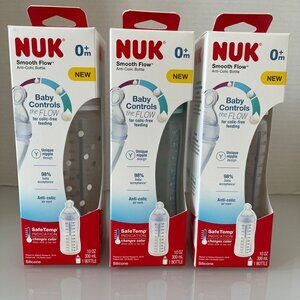 LOT OF 3 NUK Smooth Flow Anti-Colic Baby Bottle 10 oz NEW IN BOX